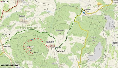 Zasnen Kleten, mapa